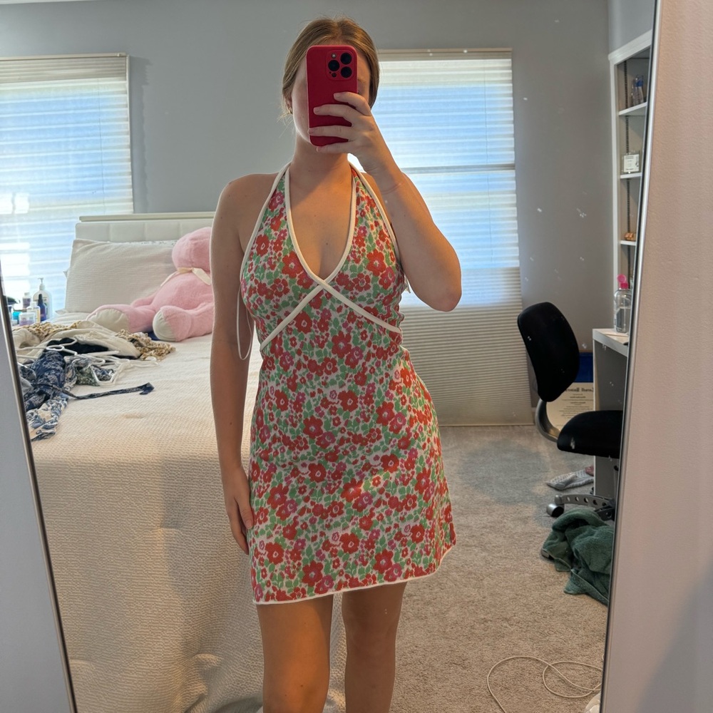 zara knit halter dress